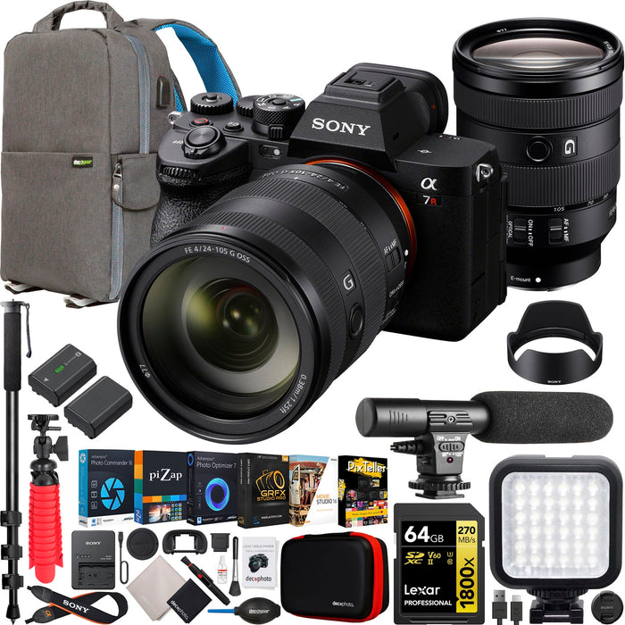 Sony a7R V Full Frame Mirrorless Camera + 24-105mm F4 G OSS Lens Kit SEL24105G Bundle