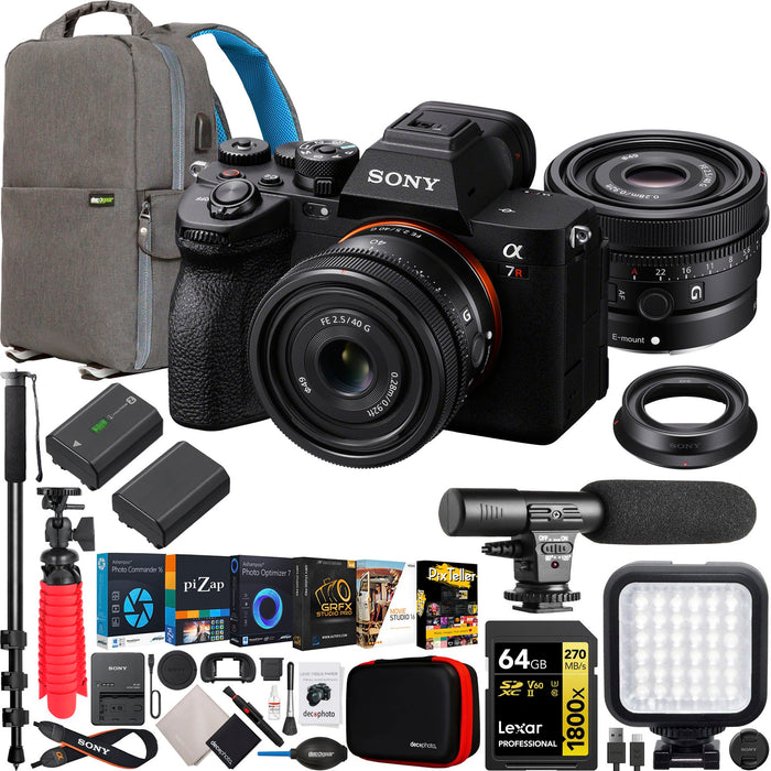 Sony a7R V Full Frame Mirrorless Camera + FE 40mm F2.5 G Lens Kit SEL40F25G Bundle