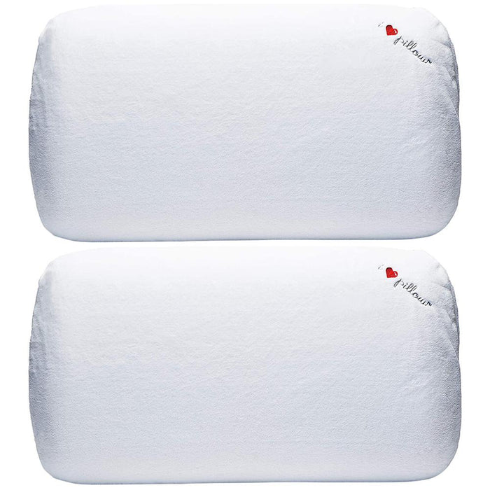 I Love Pillow Traditional Low Profile King Sized Pillow 2 Pack