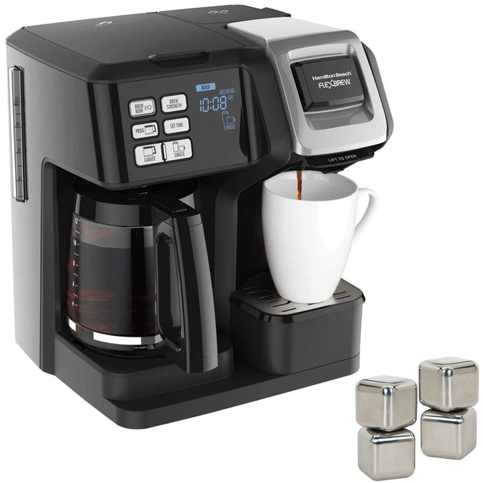 Hamilton Beach FlexBrew Trio Combination Coffee Maker, Refurbished with Ice Cubes 4 Pack