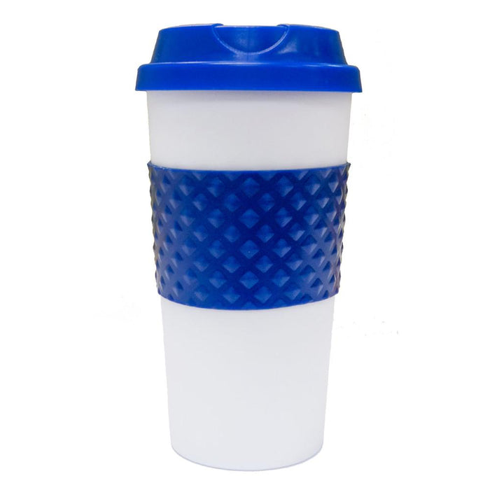 Hamilton Beach FlexBrew Trio Combination Coffee Maker Refurb. +16 Oz Reusable Mug Blue