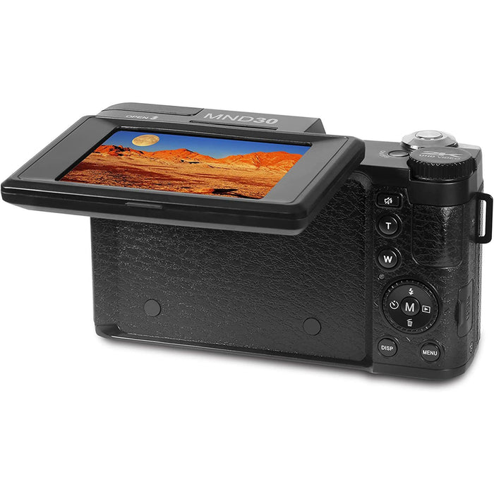 Minolta MND30 30MP 2.7K Ultra HD 4X Zoom Digital Camera (Black) - Open Box