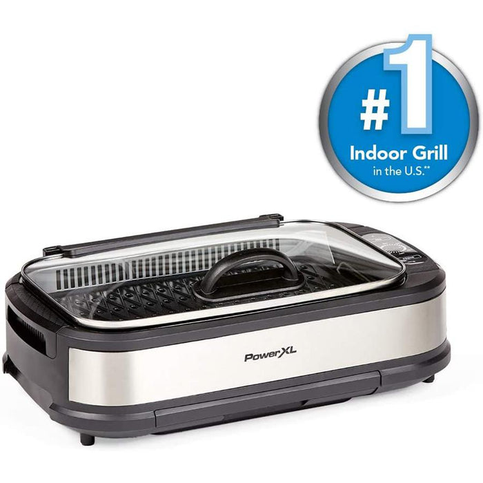 PowerXL Smokeless Indoor Grill, Stainless Steel (PG-1500FDR)