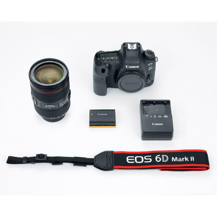 Canon EOS 6D Mark II 26.2MP FF DSLR Camera with 24-105mm IS II USM Lens - Refurbished