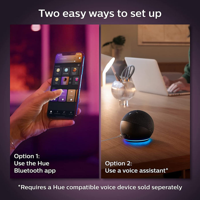 Philips Hue White/Color Smart LED Ambiance Bulb Starter Kit with Smart Button and Hub