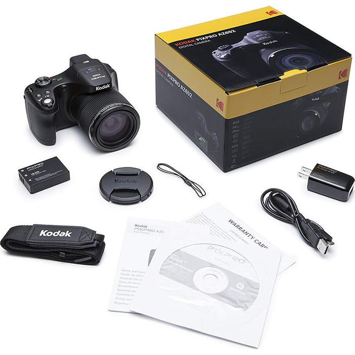 Kodak PIXPRO Astro Zoom 20MP Digital Camera, 65X Optical Zoom w/ 64GB Memory Card Kit