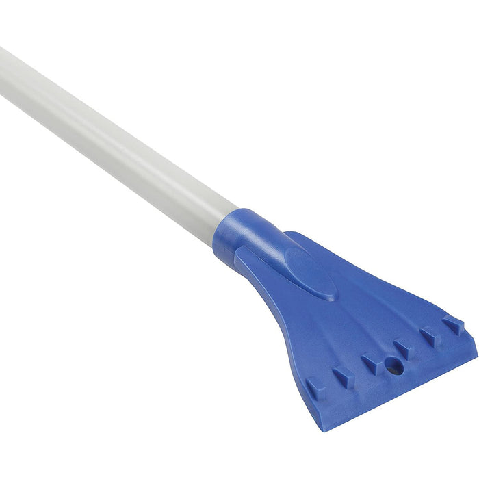 Snow Joe Compact 4-in-1 Telescoping Snow Broom with Ice Scraper and LED Light, Blue