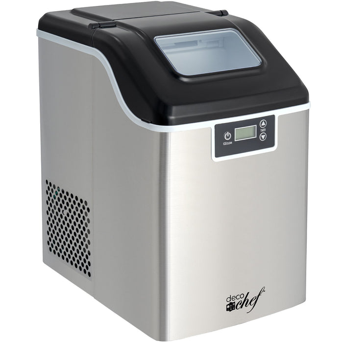 Deco Chef 44LB Countertop Ice Maker with 2.6LB Auto-Renew Basket 1.8LB per Hour, Stainless