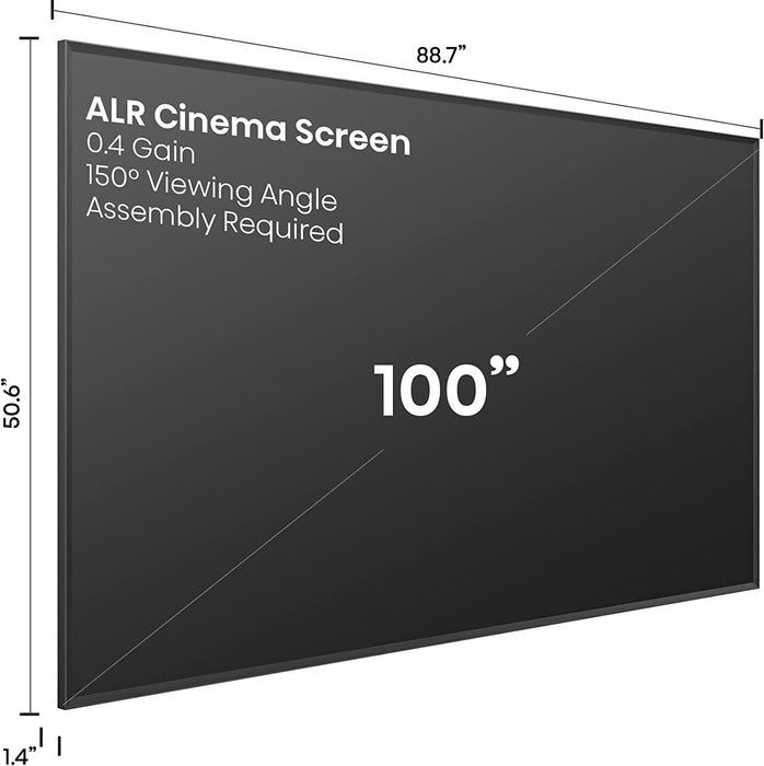 Hisense 100" LASER TV TriChroma 4K Projector &  DLT100B 1.0 Gain ALR Screen, Refurbished