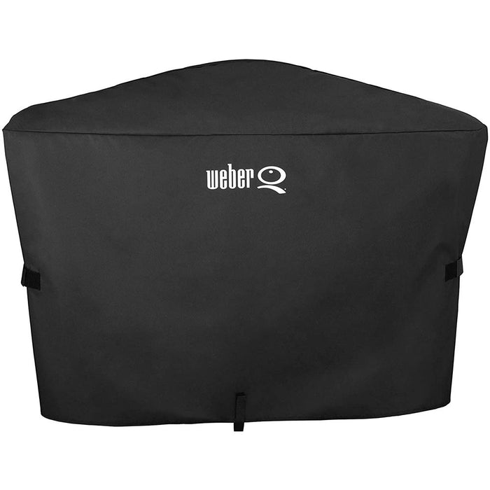 Weber 7112 Q 2000 and 3000 Series Premium Grill Cover w/ Kitchen Accessory Bundle