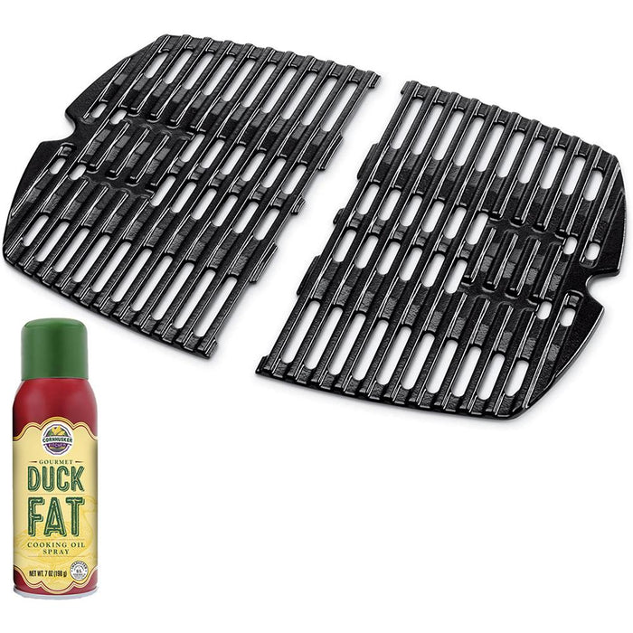 Weber Cast Iron Cooking Grates for Q 100/1000 Series Grills + Spray Cooking Oil