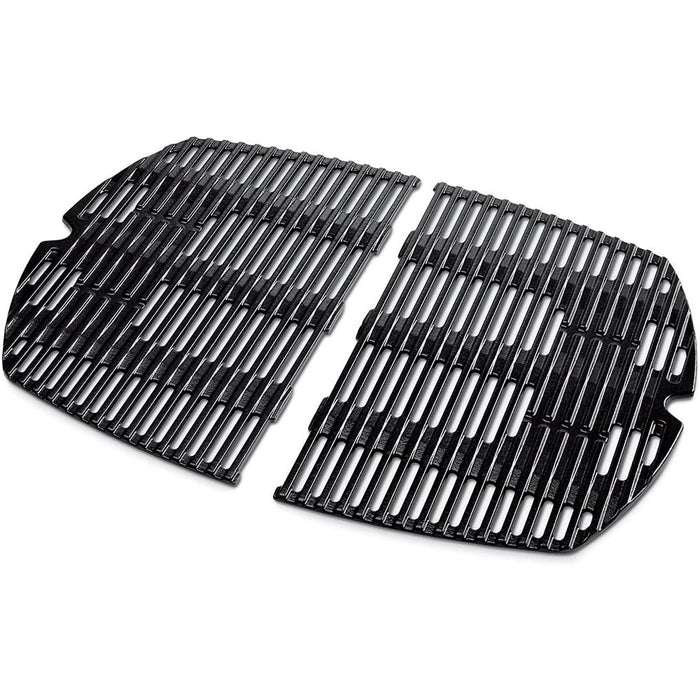 Weber Cast Iron Cooking Grates for Q 300/3000 Series Grills with Knife and Board