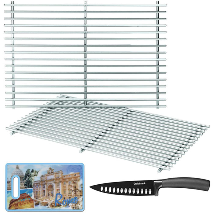 Weber Cooking Grates for Spirit/Genesis Series Grills 2 Pack + Knife and Board