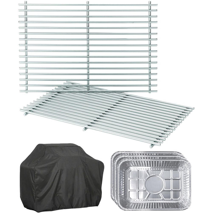 Weber Cooking Grates for Spirit/Genesis Series Grills 2 Pack + Cover & Drip Pans
