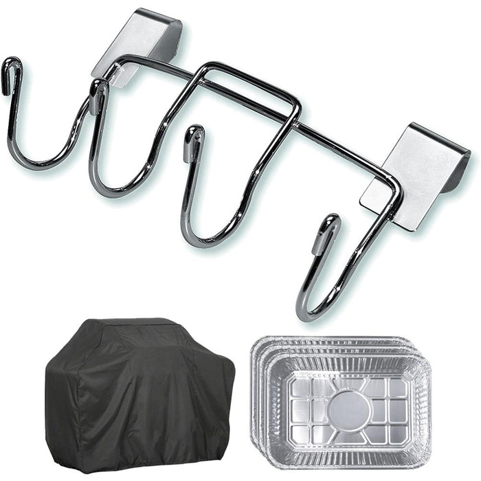 Weber Grill Tool and Accessory Rack with Grill Cover & Drip Pans set of 3