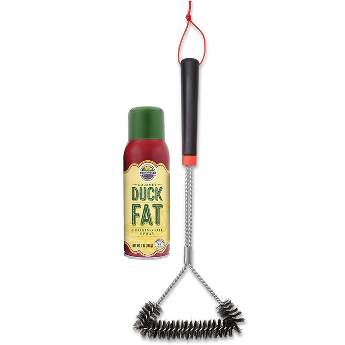 Weber 18-inch Three-Sided Grill Brush with Spray Cooking Oil