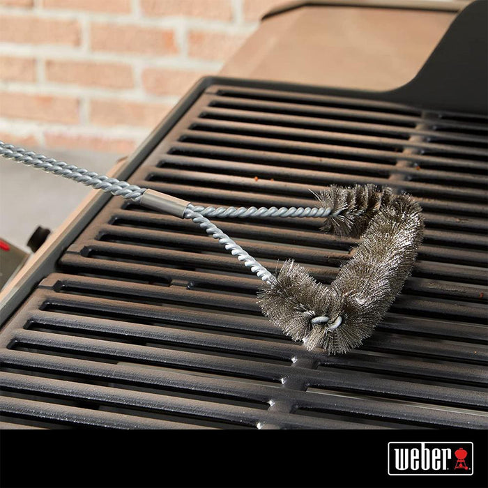 Weber 18-inch Three-Sided Grill Brush with Spray Cooking Oil
