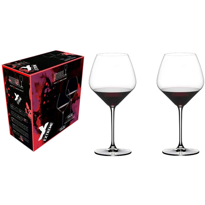 Riedel Extreme Pinot Noir Glass Set of 2 with Steel Ice Cubes 4 Pack