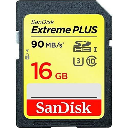 Sandisk Extreme Plus SDHC Memory Card, 16GB, Class 10 (SDSDXSF-016G-ANCIN) - (2-Pack)