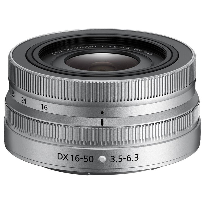 Nikon NIKKOR Z DX 16-50mm F3.5-6.3 VR Zoom Lens Silver Z-Mount + 7 Year Warranty