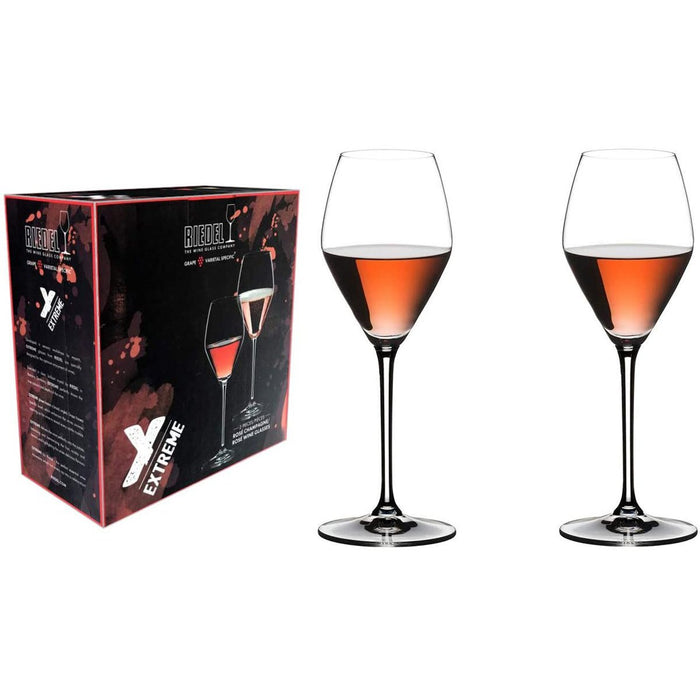Riedel Extreme Rose/Champagne Wine Glass, Set of 2 - 4441/55 + Deluxe Lever Corkscrew