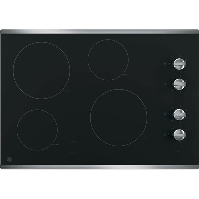 GE 30" Built-In Knob Control Stainless Steel Electric Cooktop (JP3030SJSS) Open Box