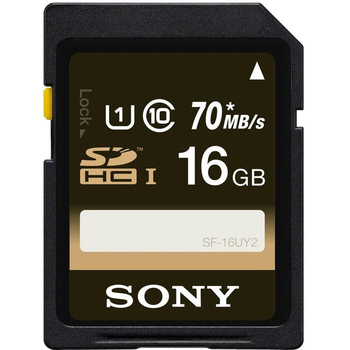 Sony SF16UY2/TQ - 16GB SDHC Class 10 UHS-1, R70 Memory Card
