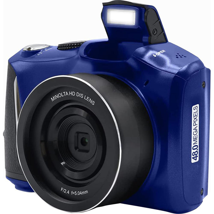 Minolta MND50-BL 48 MP 4K Ultra HD 16X Digital Zoom Digital Camera (Blue) - Open Box