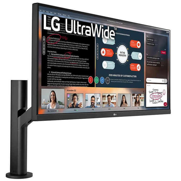 LG 34" UltraWide FHD HDR Monitor with Ergo Stand+365 Personal & 3 Year Warranty