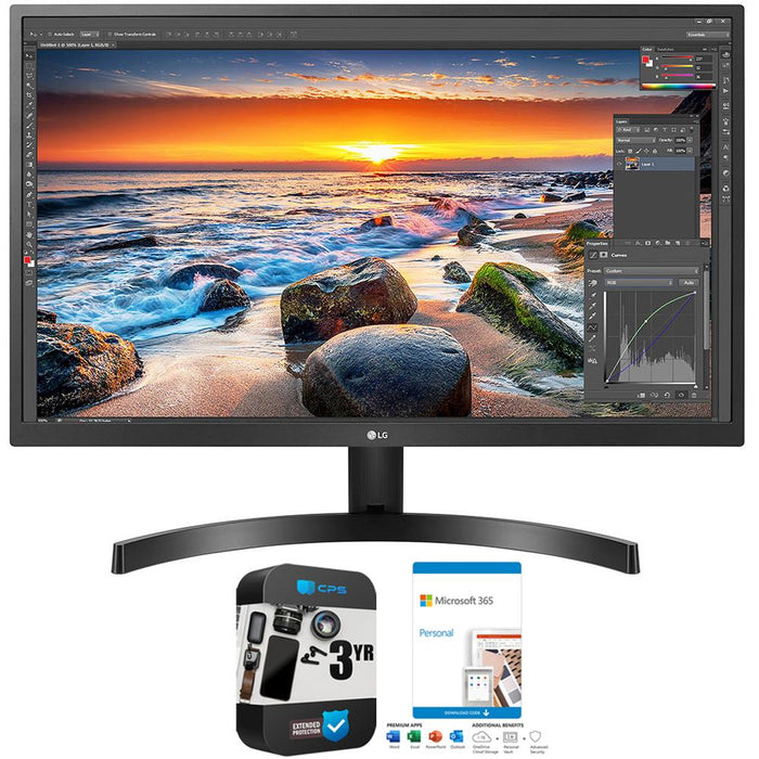 LG 27" 4K UHD IPS HDR10 Monitor with FreeSync + 365 Personal & 3 Year Warranty