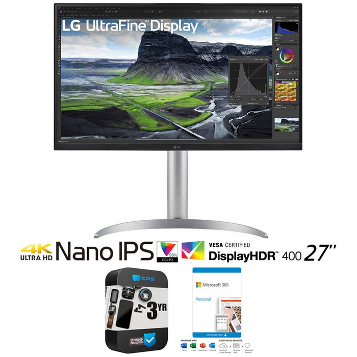 LG 27UQ850-W 27" UltraFine UHD 4K Nano IPS Monitor +Microsoft 365 +3Yr Warranty