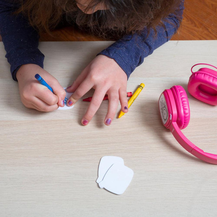 Deco Gear Kids' Over-Ear Pink Customizable Doodle Headphones with Volume Limiter, Open Box