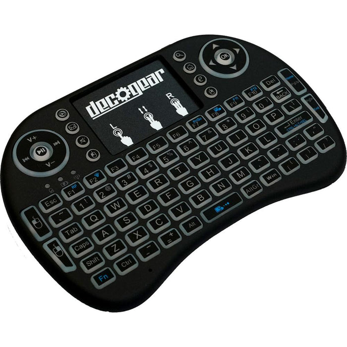 Deco Gear 2.4GHz Wireless Backlit Keyboard Smart Remote with Touchpad Mouse - Open Box