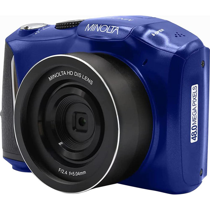 Minolta MND50-BL 48 MP 4K Ultra HD 16X Digital Zoom Digital Camera (Blue) - Open Box