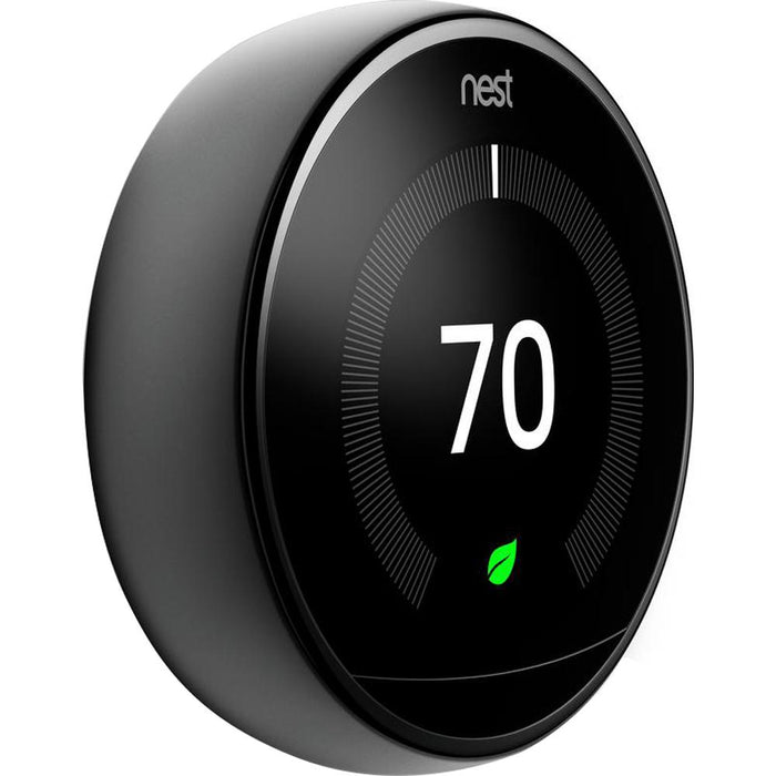Google Nest Learning Thermostat 3rd Gen Smart Thermostat (Mirror Black) T3018US - Open Box