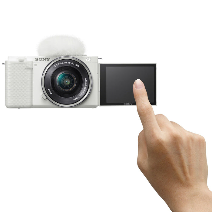 Sony Alpha ZV-E10 Mirrorless Vlog Camera w/ 16-50mm Lens, White (Open Box)