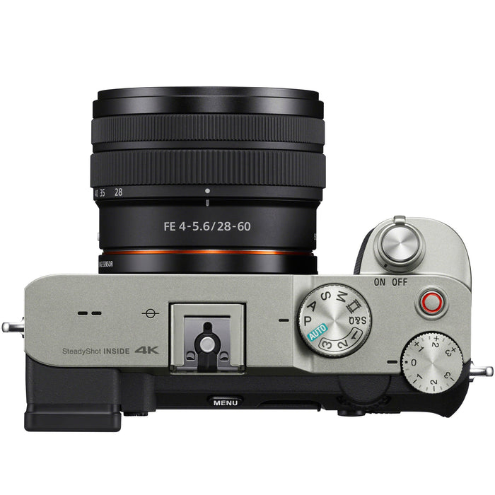Sony a7C Full Frame Mirrorless Alpha Camera Body + 28-60mm Lens Kit, Silver Open Box
