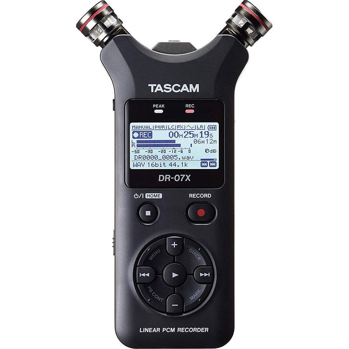 Tascam DR-07X Stereo Handheld Digital Audio Recorder and USB Audio Interface - Open Box
