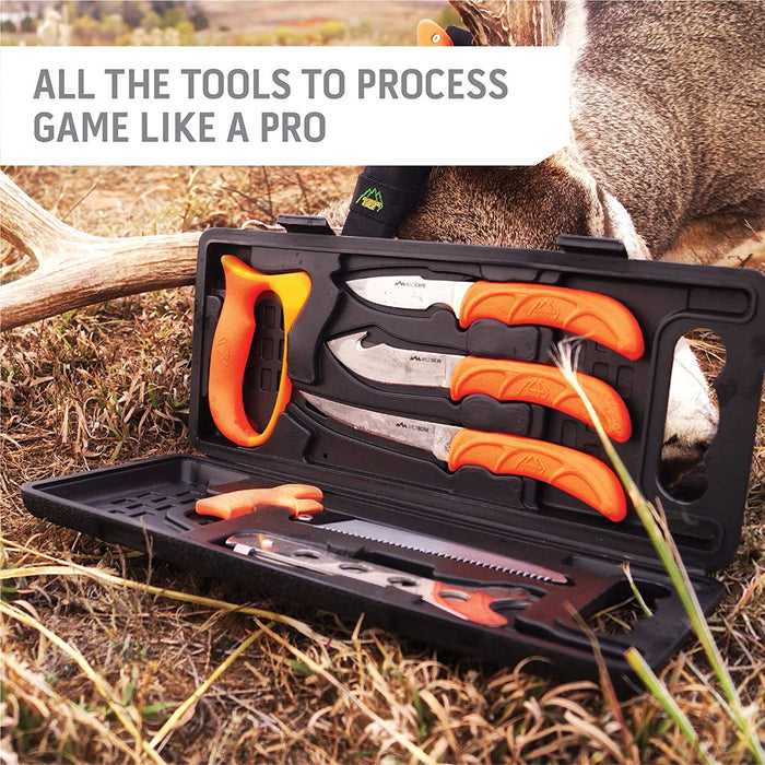 Outdoor Edge Wild Pak 8-Piece Game Processing Set with Hard-Side Carrying Case (WP-2)