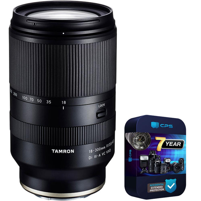 Tamron 18-300mm F3.5-6.3 Di III-A VC VXD Lens, Fujifilm X-Mount +7 Year Protection Pack
