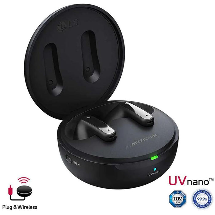 LG TONE Free FP7C Active Noise Cancellation True Wireless UVnano Earbuds, Black