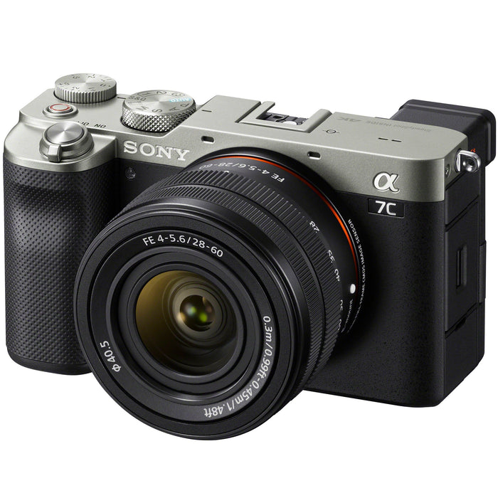 Sony a7C Mirrorless Alpha Camera Body + 28-60mm Lens Kit Silver - Refurbished