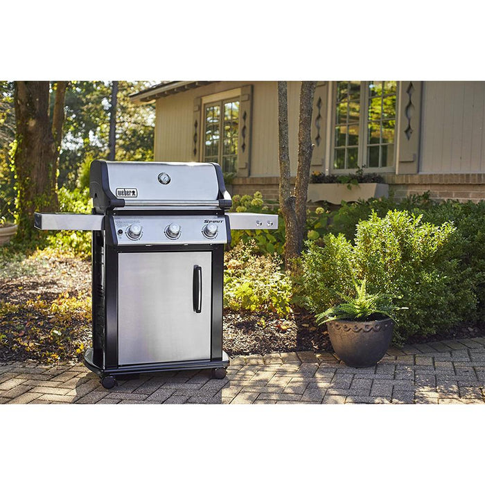 Weber Spirit S-315 Natural Gas Grill, Stainless Steel w/ Grill Cover + Warranty Bundle