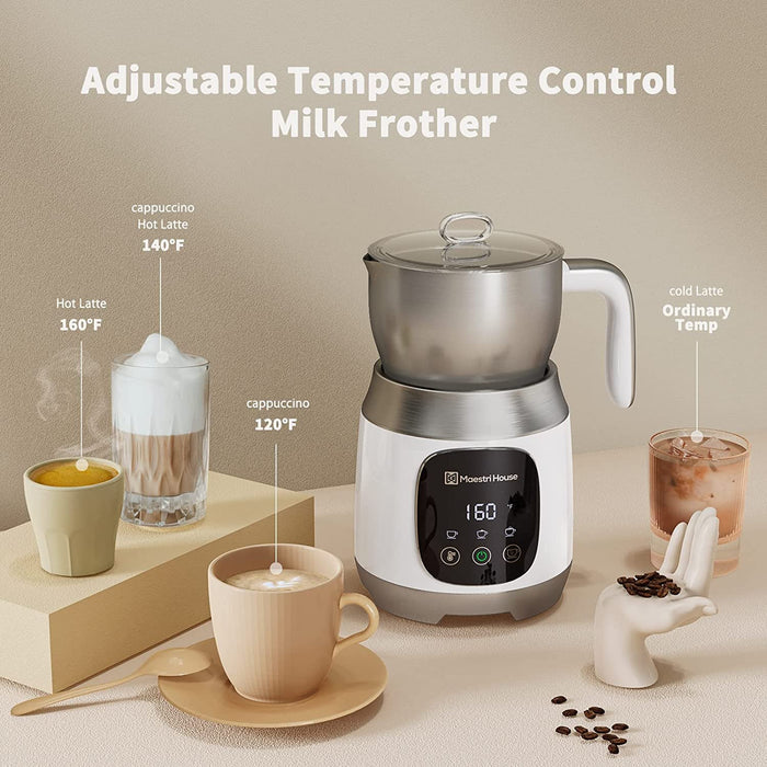Maestri House Detachable Milk Frother and Steamer + Electric Pour Over Gooseneck Kettle Bundle