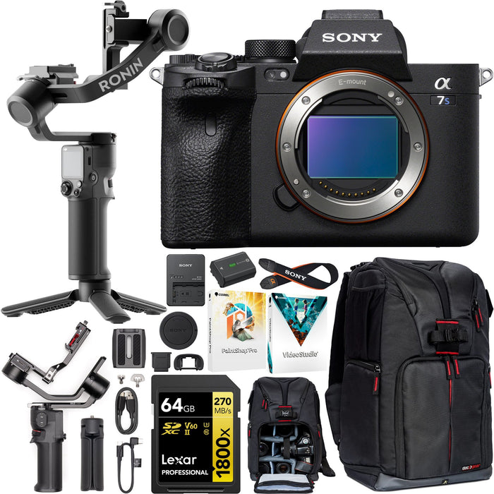 Sony a7S III Mirrorless Full Frame Camera Body Kit +DJI RS 3 Mini Gimbal Bundle