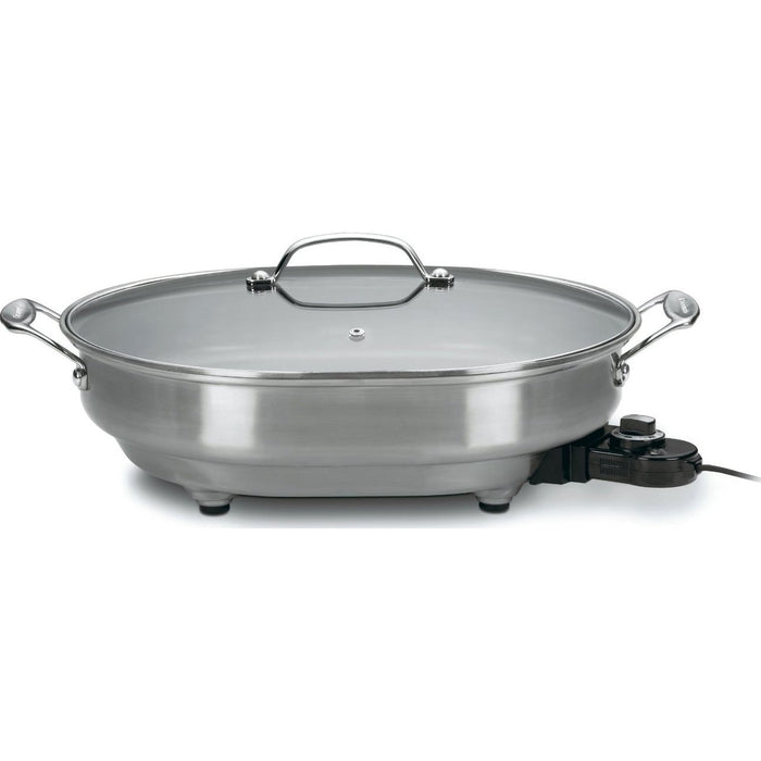 Cuisinart 1500W Nonstick Electric Skillet Brushed Stainless - Refurbished