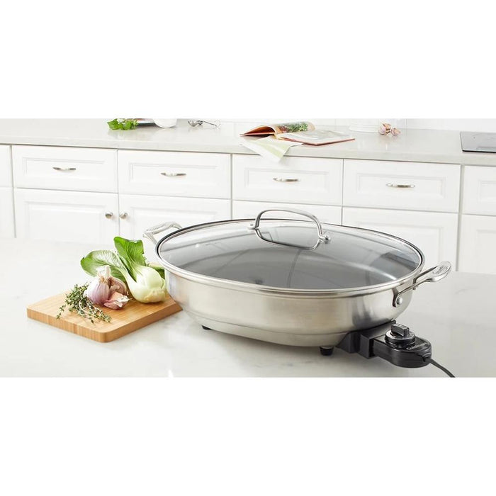 Cuisinart 1500W Nonstick Electric Skillet Brushed Stainless - Refurbished