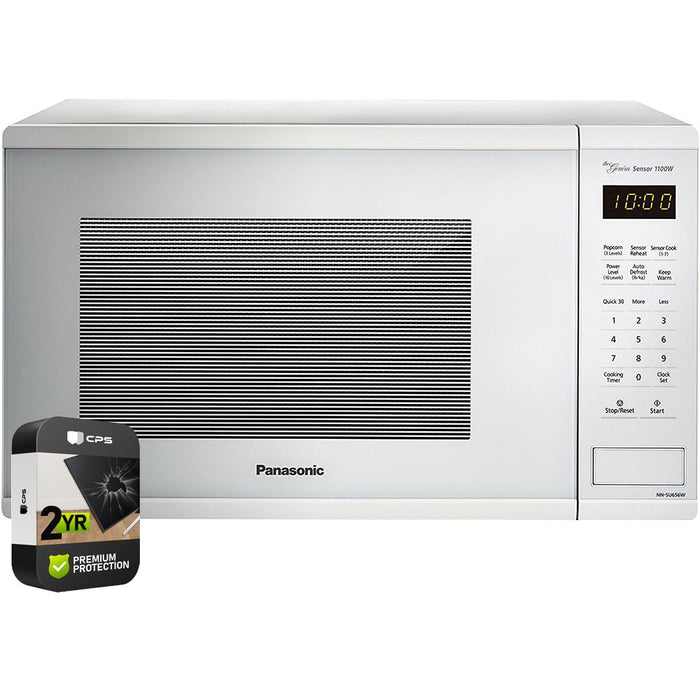 Panasonic 1.3 Cu. Ft. 1100W Countertop Microwave Oven in White + 2 Year Warranty