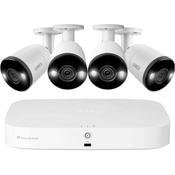 Lorex 4K Security Camera System, Fusion 8-Channel 3TB NVR with 4 Cameras