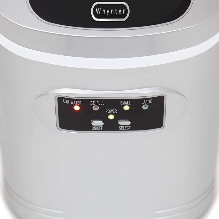 Whynter Compact Ice Maker, 27-Pound, Metallic Silver